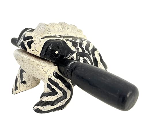 Cozinest 4" Wooden Frog Percussion Instrument Wood Frog Guiro Rasp Tone Block Thailand Handcraft Musical Lucky Frog Home Office Decoration Adorable Gift (Zebra) Cozinest 4" Wooden Frog Percussion Instrument Wood Frog Guiro Rasp Tone Block Thailand Handcraft Musical Lucky Frog Home Office Decoration Adorable Gift (Zebra)