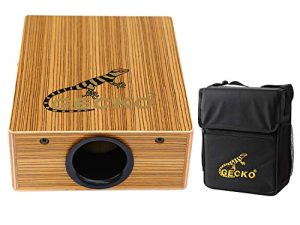 GECKO Travel Cajon Box Drum-Wooden Percussion Box Musical Instrument Cajon Box Drum Basic Box Drum with Carrying Bag