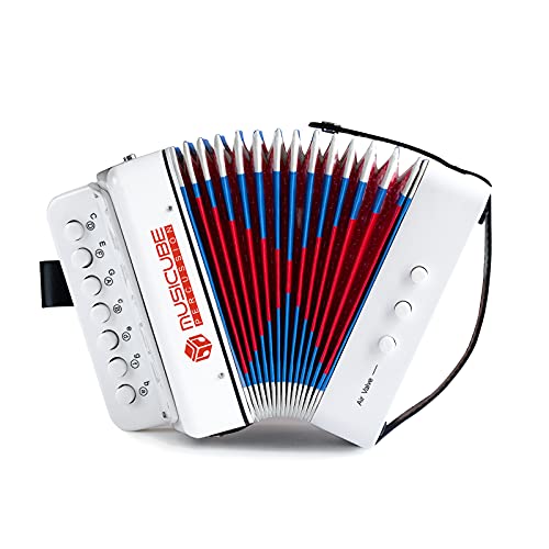 MUSICUBE Kids Accordion Instrument Toys 10 Keys Button Small Accordion for Boys & Girls Educational Musical Instrument Toys Christmas Gift Choice (WHITE) MUSICUBE Kids Accordion Instrument Toys 10 Keys Button Small Accordion for Boys & Girls Educational Musical Instrument Toys Christmas Gift Choice (WHITE)