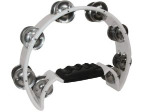 DD Pro Half Moon Tambourine -White Double Row Cutaway
