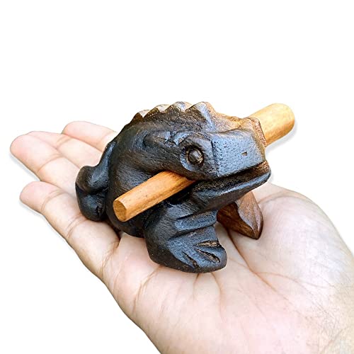 3 Inch Classic Handmade Percussion Instruments Wooden Frog Half Brown and Black Wooden Frog Musical Instrument (Black/Brown 3 In) 3 Inch Classic Handmade Percussion Instruments Wooden Frog Half Brown and Black Wooden Frog Musical Instrument (Black/Brown 3 In)