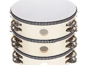 CertBuy 3 Pcs Wooden Handheld Tambourines