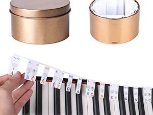 Removable Piano Keyboard Stickers - Piano Keyboard 88 Keys Colorful Reusable Portable Piano Key Stickers Labels Overlay Piano Notes