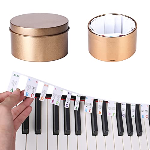Removable Piano Keyboard Stickers - Piano Keyboard 88 Keys Colorful Reusable Portable Piano Key Stickers Labels Overlay Piano Notes Removable Piano Keyboard Stickers - Piano Keyboard 88 Keys Colorful Reusable Portable Piano Key Stickers Labels Overlay Piano Notes