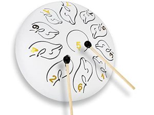 6 Inch 11 Note Steel Tongue Drum Percussion Instrument Hand Pan Drum with Drum Mallets Carry Bag