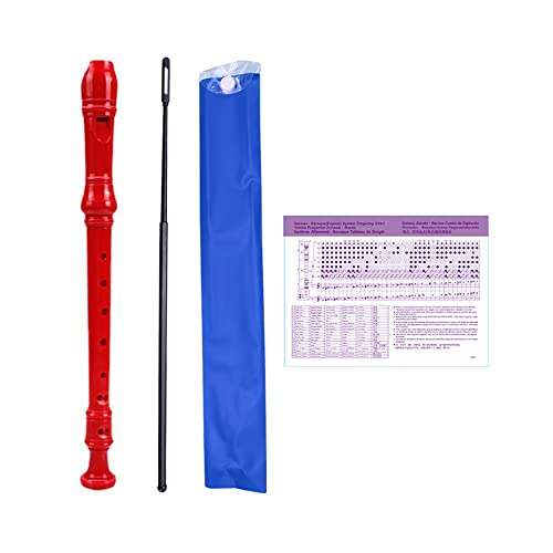 German Style 8 Hole Soprano Descant Recorder Instrument for Chrildren Kids Beginner Graduation or Back to School Gift with Cleaning Rod and Instruction (Red) German Style 8 Hole Soprano Descant Recorder Instrument for Chrildren Kids Beginner Graduation or Back to School Gift with Cleaning Rod and Instruction (Red)