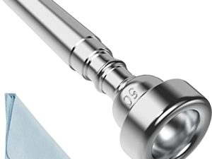 Silver Trumpet Mouthpiece 5C Trumpet Mouthpiece with Box Cleaning Cloth Compatible with Yamaha Bach Conn King Musical Instruments for Beginners and Professional Players (5C silver)