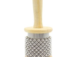 Mowind Wooden Cabasa Pop Hand Shaker Percussion Instrument with Metal Beads Small Size