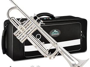 EastRock Silver Plated Trumpet Bb Brass Standard Trumpet with Hard Case