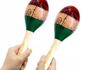 2Pcs Professional Maracas Musical Instruments - Mexican Wood Maracas for Adults Shakers Percussion Instrument for Party Favors - Musical Instruments for Adults for Salsa Rhythm Wooden Maracas for Kids