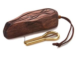 Jew's Harp by MUARO P.Potkin in Shaman Wooden Case (Mouth Musical Instrument)