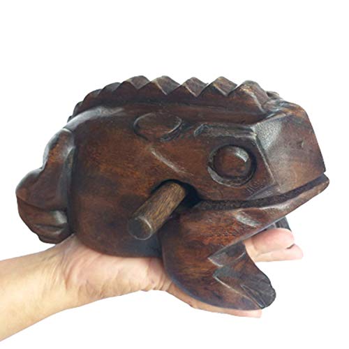 Cozinest Extra Large 9" Wood Frog Guiro Rasp Percussion Instrument Tone Block Wooden Good Luck Frog Animal Shaped Figurine Handcraft Musical Instruments from Thailand Home Office Decoration (Brown) Cozinest Extra Large 9" Wood Frog Guiro Rasp Percussion Instrument Tone Block Wooden Good Luck Frog Animal Shaped Figurine Handcraft Musical Instruments from Thailand Home Office Decoration (Brown)