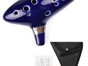 Mr.Power 12 Holes Ocarina Alto C Flute Occarina Taps Blue Ceramic/Clay stl Orcarina Inspired of Time With Bag and Song Book