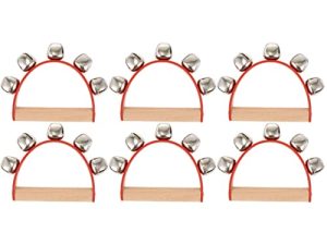 Vaguelly 6 pcs Toys Red Stick Bells Ringbell Bell Holiday Music Caroling Percussion Enlightenment School for Ring Christmas Valentines Instrument Handheld Children Decor Handle Shaking