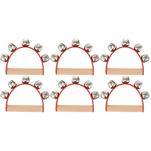 Vaguelly 6 pcs Toys Red Stick Bells Ringbell Bell Holiday Music Caroling Percussion Enlightenment School for Ring Christmas Valentines Instrument Handheld Children Decor Handle Shaking Vaguelly 6 pcs Toys Red Stick Bells Ringbell Bell Holiday Music Caroling Percussion Enlightenment School for Ring Christmas Valentines Instrument Handheld Children Decor Handle Shaking