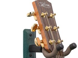 String Swing Guitar Hanger - Holder for Electric Acoustic and Bass Guitars - Stand Accessories Home or Studio Wall - Musical Instruments Safe without Hard Cases – Emerald Heavy Duty Steel GCC11K