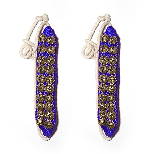 Ghungroo Anklet Bells Handmade Big Bells Musical Dancing Instrument Classical Kathak Bharatanatyam Kuchipudi Ghungroo (BLUE 2 LINE) Ghungroo Anklet Bells Handmade Big Bells Musical Dancing Instrument Classical Kathak Bharatanatyam Kuchipudi Ghungroo (BLUE 2 LINE)