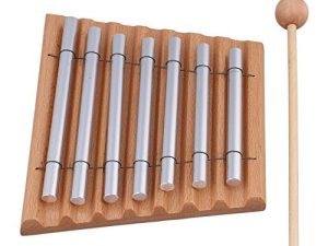Vilihkc Meditation Chime Solo Percussion Instrument with Mallet for Prayer Yoga Eastern Energies Musical Chime Toys for Children Teachers' Classroom Reminder Bell(7-Tone)