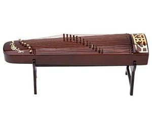 Miniature Guzheng Wooden Musical Instrument Model with Gift Box Display Mini Ornaments Craft Home Decor