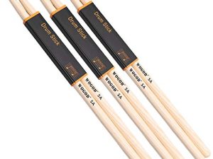 WOGOD 5A Drum Sticks Classic Drumsticks Wood Tip Drumstick 3 Pair