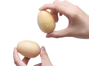 2 Pcs Natural Wood Egg Shaker Musical Percussion Instrument