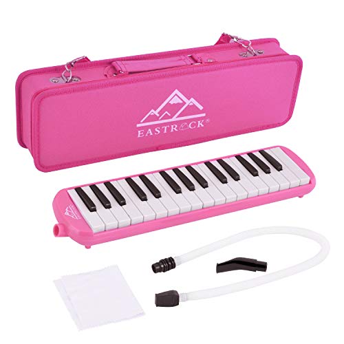 EastRock 32 Key Melodica Instrument Keyboard Soprano Piano Style with Mouthpiece Tube Sets and Carrying Bag for Kids Beginners Adults Gift Pink EastRock 32 Key Melodica Instrument Keyboard Soprano Piano Style with Mouthpiece Tube Sets and Carrying Bag for Kids Beginners Adults Gift Pink