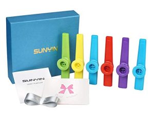 SUNYIN Kazoo instrument Plastic 6 Pieces Colorful Kazoo Musical Instruments Companion for Piano Ukulele Guitar Party Gift