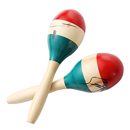 Maracas Large Colorful Wood Rumba Shakers Rattle Hand Percussion of Sand of the Hammer Great Musical Instrument with Salsa Rhythm For Party Maracas Large Colorful Wood Rumba Shakers Rattle Hand Percussion of Sand of the Hammer Great Musical Instrument with Salsa Rhythm For Party