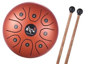Btuty Mini 8-Tone Steel Tongue Drum 5.5 Inch C Key Percussion Instrument Handpan Drum with Drum Mallets Carry Bag