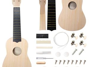 DIY Ukulele Kit Soprano (22inch) Build Your Own Ukulele Kit With Custom Ukulele Design For Kids & Beginners (33 Pieces) - DIY Make Your Own Hawaii Ukulele Building Kit Instrument