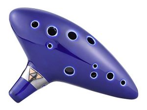 amiciSound 12 Hole Ocarina Alto C Key Flute Folk Musical Instrument with Ceramic Hand Shaped Mount and Music Sheet(Ocarina for Beginners)