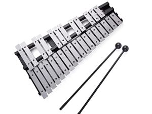 Btuty Foldable 30 Note Glockenspiel Xylophone Wooden Frame Aluminum Bars Educational Percussion Musical Instrument Gift