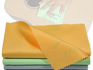 Hricane 4-Pack 12"x12" Guitar Cloths Ultrafine fiber suede Plush Polishing Cloths for Musical Instruments Premium Polishing & Cleaning Cloths for Guitar Violin Piano Clarinet Trumpet Sax Universal