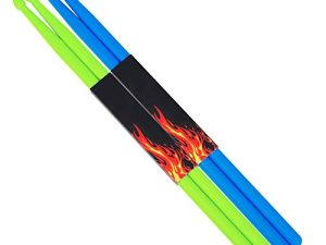 2 Pairs 5A Nylon Drumsticks for Adults Kids Light Durable Plastic Drum Sticks Set with Non-Slip Handles Professional Musical Instrument Percussion Accessories