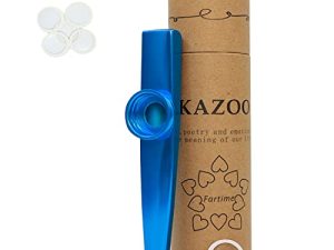 Fartime Blue Exquisite Aluminum Alloy Kazoo With 5 Kazoo Flute Diaphragms And A Beautiful Gift Box-Musical Instruments.(blue)…