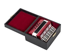 Broadway Gift Accordion Miniature Replica Burgundy 3 x 3.5 Resin Stone Tabletop Figurine