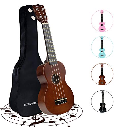 HUAWIND 21 Inch Soprano Ukulele for Beginners HUAWIND 21 Inch Soprano Ukulele for Beginners