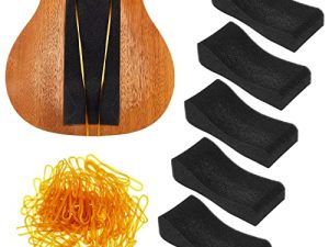 5 Pcs Violin Shoulder Rest Soft Foam Violin Shoulder Pad Violin Shoulder Pillow Violin Shoulder Chin Rests with 100 Yellow Rubber Bands for Violin Party Wed ding Concerts
