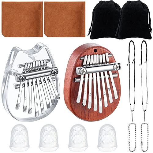 10 Pieces 8 Keys Mini Kalimba Piano Set Include Mini Finger Thumb Piano with Lanyard Chain 10 Pieces 8 Keys Mini Kalimba Piano Set Include Mini Finger Thumb Piano with Lanyard Chain