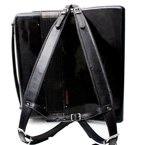 MUSIC FIRST Black Color Genuine Leather Comfortable Padded Accordion Belts 96 Bass 120 Bass Accordion Soft Shoulder Strap Set MUSIC FIRST Black Color Genuine Leather Comfortable Padded Accordion Belts 96 Bass 120 Bass Accordion Soft Shoulder Strap Set