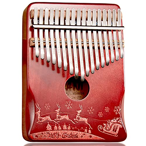 TienClef Kalimba Thumb Piano 17 Keys with Engraved Notes X'mas Pattern Handhold Cute Finger Piano Mabogany Solid Wood Portable Musical Instrument with Music Book for Kids Adult Beginner (Red) TienClef Kalimba Thumb Piano 17 Keys with Engraved Notes X'mas Pattern Handhold Cute Finger Piano Mabogany Solid Wood Portable Musical Instrument with Music Book for Kids Adult Beginner (Red)