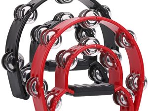 2Pack 10" Double Row Tambourine for Adult