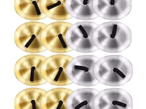 Finger Cymbals Musical Instrument - wuyule 16 Pack Belly Dancing Finger Cymbals Finger Zills Finger Gold Musical Instrument for Dancer Ball Party