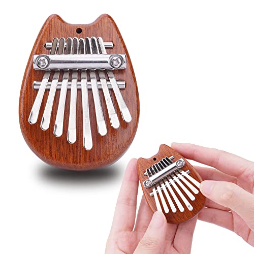 Wellerly 8 Key Mini Kalimba Thumb Piano - De-stress Fidget Music Toys - Mbira Likembe Sanza Finger Piano - Portable Marimba Pendant Musical Instrument Gifts for Kids and Adult - Lovely Cat Shaped Wellerly 8 Key Mini Kalimba Thumb Piano - De-stress Fidget Music Toys - Mbira Likembe Sanza Finger Piano - Portable Marimba Pendant Musical Instrument Gifts for Kids and Adult - Lovely Cat Shaped