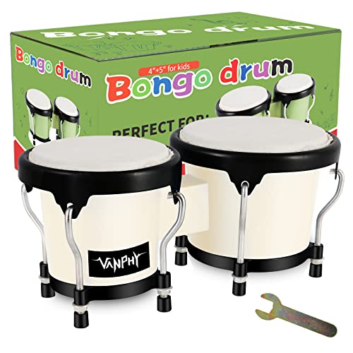 VANPHY Bongo Drum 4'' and 5'' Set for Kids Adults Beginners VANPHY Bongo Drum 4'' and 5'' Set for Kids Adults Beginners