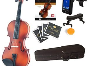 Mendini By Cecilio Violin For Kids & Adults - 1/2 MV300 Satin Antique Violins