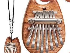 [Mini]Kalimba 8 Keys Cat Cute Portable Thumb Piano Exquisite Finger Piano Musical Instrument Sapele Wood Marimba Good Accessory Pendant Gift for Kids Adult Beginners