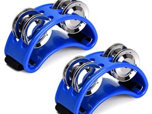Facmogu 2PCS Foot Tambourines with Metal Jingles