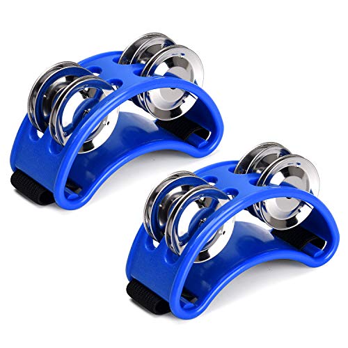 Facmogu 2PCS Foot Tambourines with Metal Jingles Facmogu 2PCS Foot Tambourines with Metal Jingles