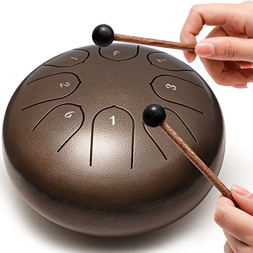 Lronbird Steel Tongue Drum 8 Notes 6 Inches Handpan Drums for Beginners Adults Kids Ages 5-7-9-12 Year Old Lronbird Steel Tongue Drum 8 Notes 6 Inches Handpan Drums for Beginners Adults Kids Ages 5-7-9-12 Year Old